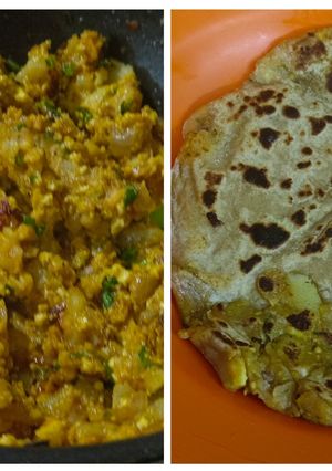 A picture of Aloo paneer Paratha.