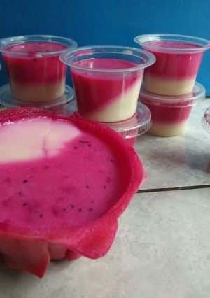 Foto resep Puding Buah Naga