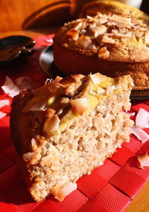 Una foto de Banana bread de coco