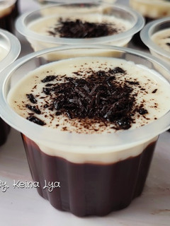 Foto resep Puding Coklat Nutrijell Vla Vanila