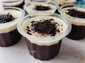 Foto resep Puding Coklat Nutrijell Vla Vanila