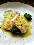 Baked Salmon Fillet with Broccoli Reduction