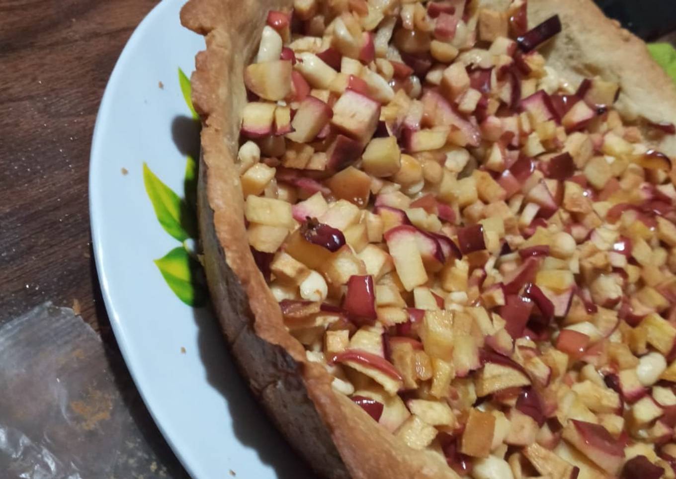 Tarta de manzana con cacahuate