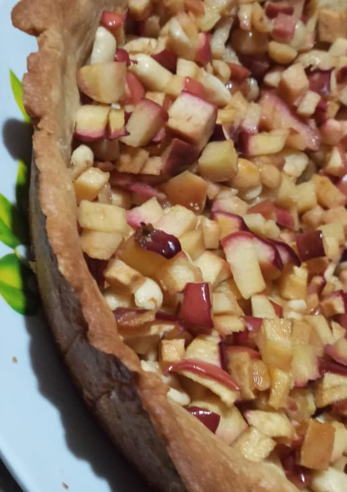Una foto de Tarta de manzana con cacahuate
