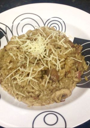 Una foto de Arroz con champiñones
