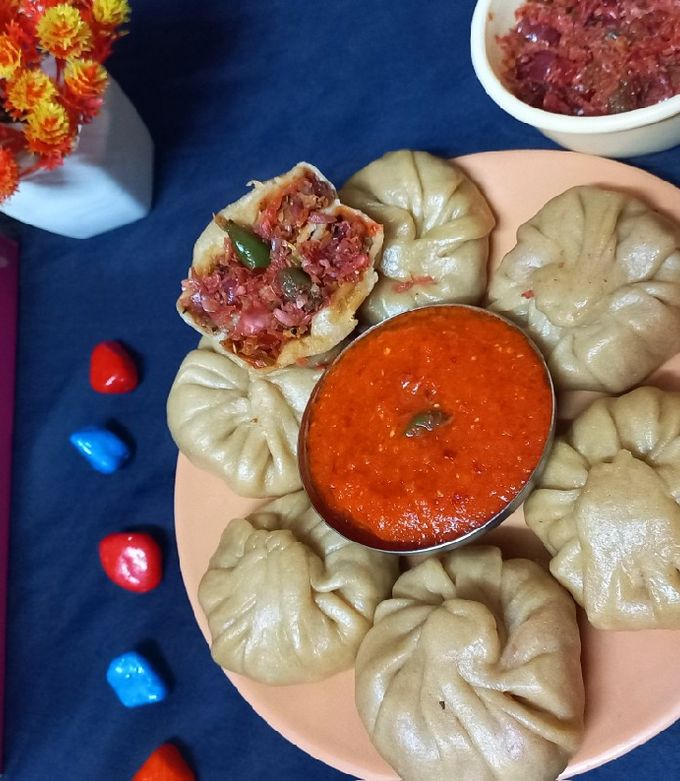 A picture of Whole Wheat and All-Purpose Flour Veg Momos.