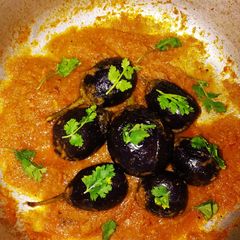 A picture of Gurthi Vankaya Curry (Egg Plant).
