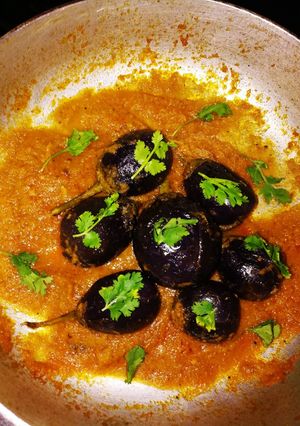 A picture of Gurthi Vankaya Curry (Egg Plant).
