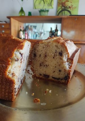 Una foto de Budín de vainilla con chips de chocolate