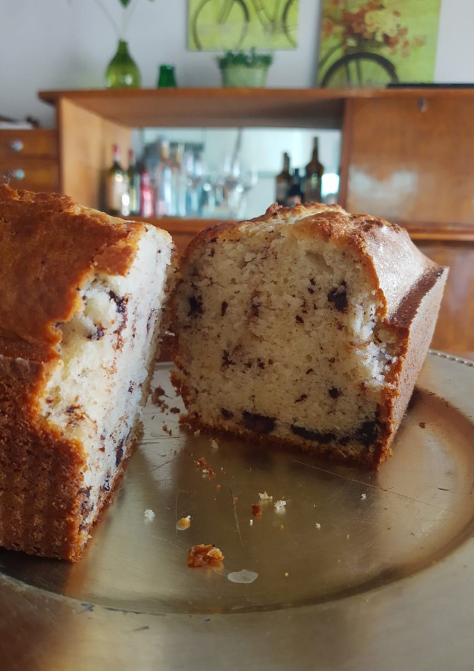 Una foto de Budín de vainilla con chips de chocolate
