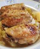 Alitas de pollo al horno con verduras y salsa Barbacoa🍗