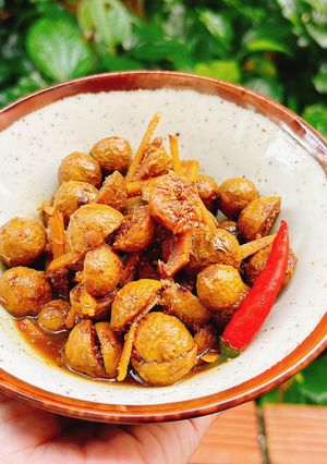 Hình của món Sung kho riềng nghệ.