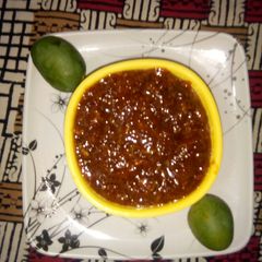 Sweet and sour mango chutney A picture of Sweet and sour mango chutney.