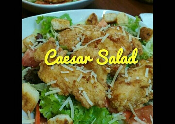 Caesar Salad dg Ayam Goreng #salad #pekaninspirasi