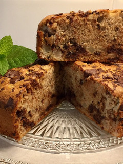 Una foto de Tarta de peras y pepitas de chocolate