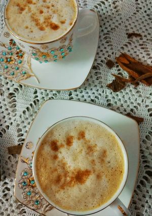 A picture of Cinnamon flavored Cappuccino.