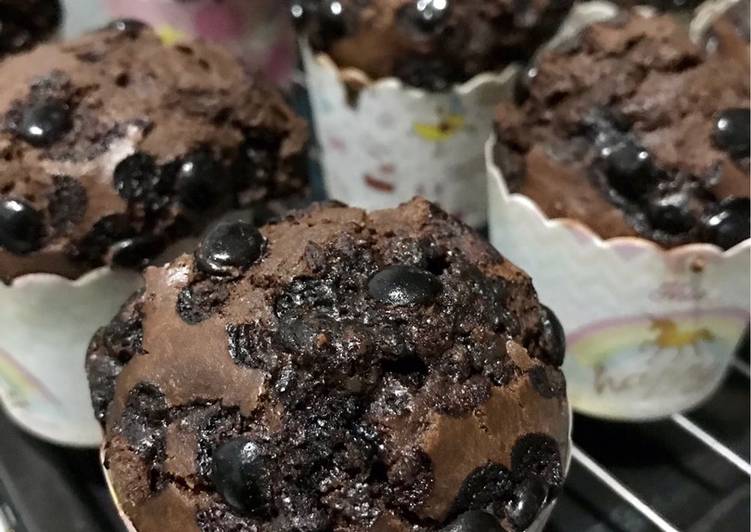Muffin coklat Simple No Mixer nyoklat bangeet