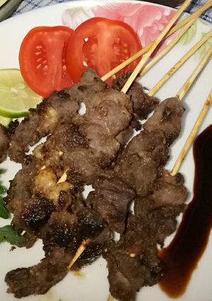 Foto resep Sate bakar teflon #FestivalResepAsia #Indonesia #Dagingsapi