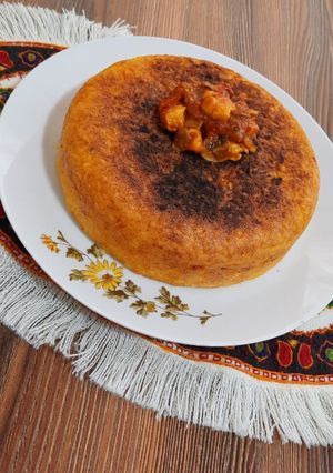 عکسی از دستور ته چین مرغ و قارچ