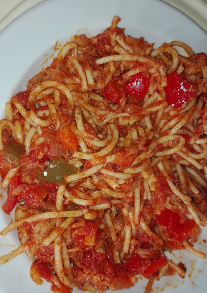 Una foto de Espaguetis Je con verduras«Apto para personas con diabetes»
