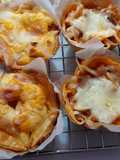 Cazuelitas de atún y mini quiche de bacon y mozzarella