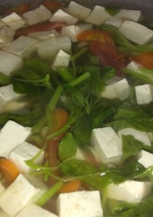 Foto resep Sayur bening tahu pake bayam