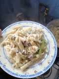 Pastas mixtas con salsa de champiñones y verduras
