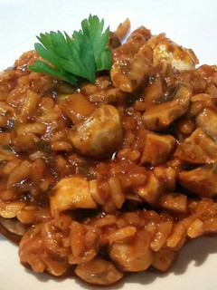 Una foto de Risotto con champiñones