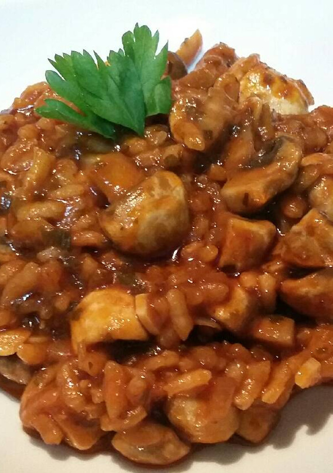 Una foto de Risotto con champiñones