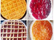 Una foto de tarta de cerezas con gelatina