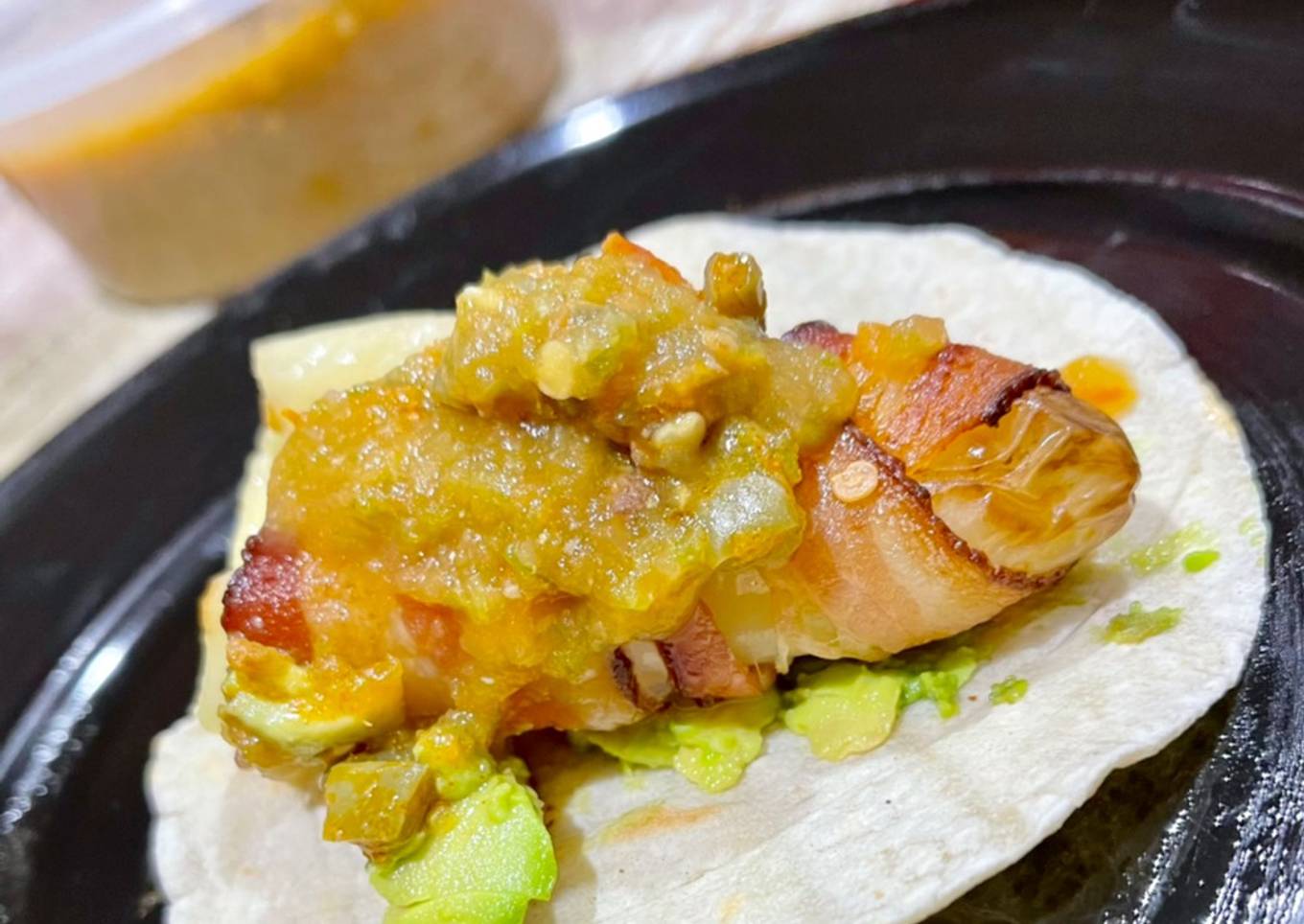 Chile güerito relleno de queso envuelto en tocino 🥓 en air fryer