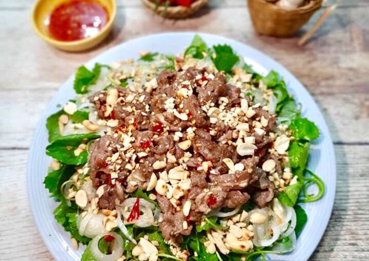 How to Make Appetizing Gỏi Rau Má Thịt Bò