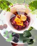 Xôi lá cẩm- gà xé lanh chanh- trứng cút