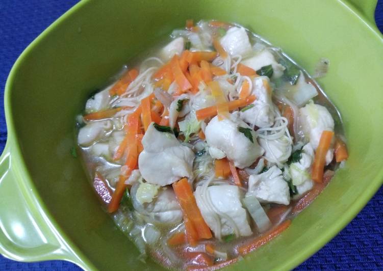 Resep Chicken veggie soup with misoa yang Enak