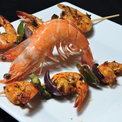 Chili garlic prawn skewers(simple and quick prawn recipe without oven) A picture of Chili garlic prawn skewers(simple and quick prawn recipe without oven).