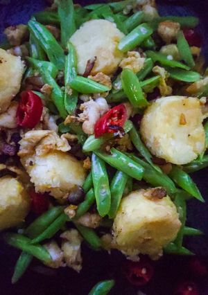 Gambar Tumis Kacang Buncis Bersama Tauhu Telur