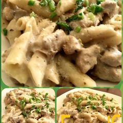 A picture of Chicken Alferedo penne Pasta😍😍.