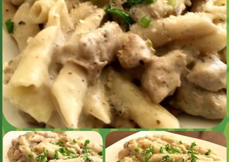 Step-by-Step Guide to Make Quick Chicken Alferedo penne Pasta😍😍