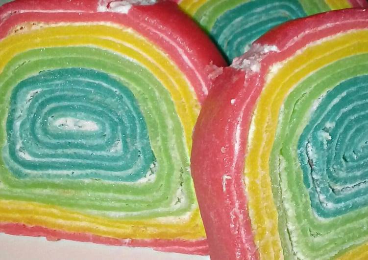 Resep: Rainbow Roll Mille Crepes enak terbaru