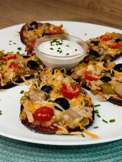 Una foto de Pizza de berenjena