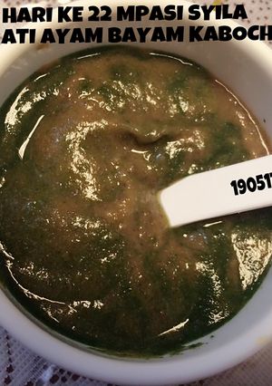 Foto resep Mpasi 6m 4* ubi bayam kabocha ati ayam