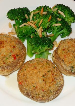 A picture of Crab-Stuffed Mushrooms, Jon Style.