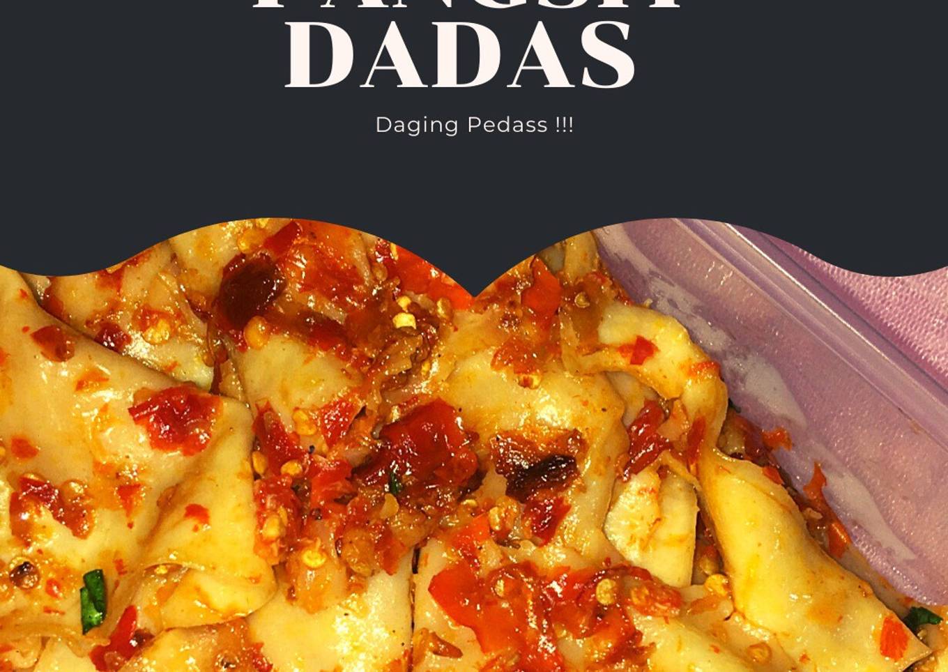 Pangsit dadas (daging pedas)