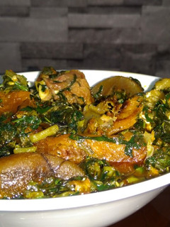 A picture of EdikaIkong soup.