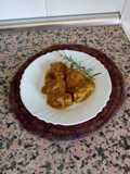 Solomillo de cerdo al jerez con salsa de verduras