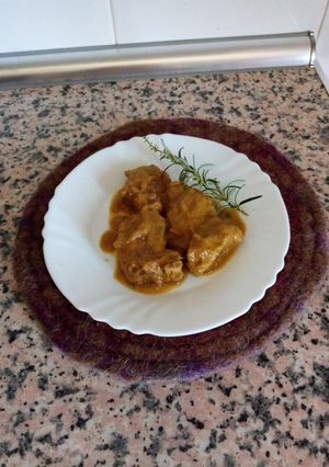 Una foto de Solomillo de cerdo al jerez con salsa de verduras