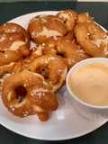 Soft-baked pretzels & homemade nacho cheese sauce