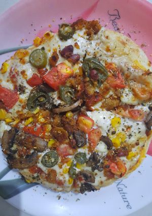 A picture of Mushroom pizza.