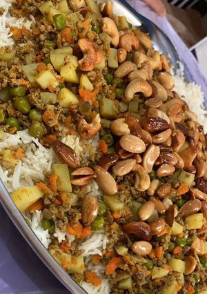 صورة لوصفة الارز الشهي باللحمة المفرومة والخضار