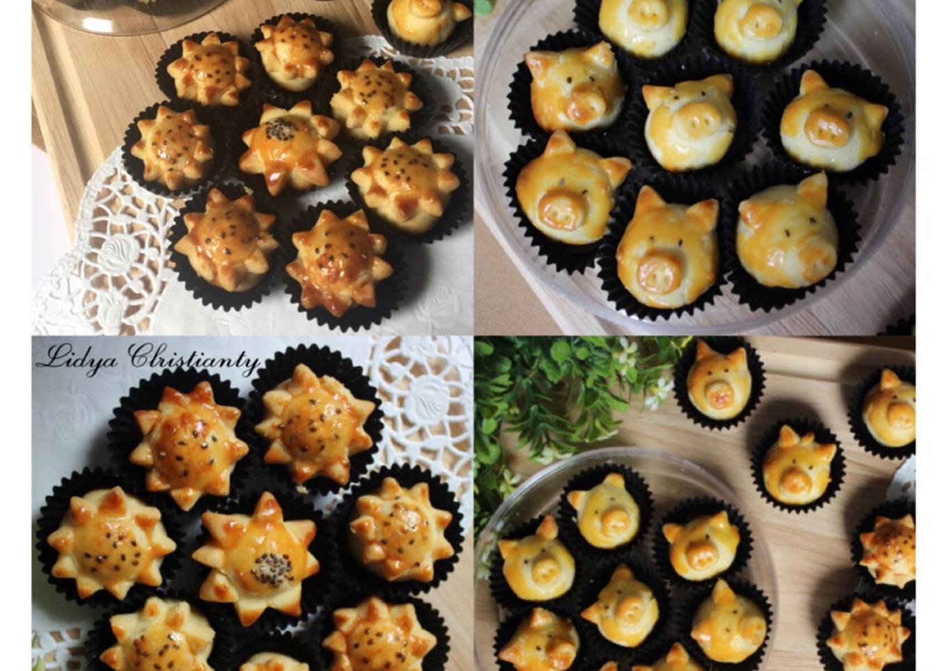 Nanas Karakter Babi dan Bunga Matahari 🐽🌻